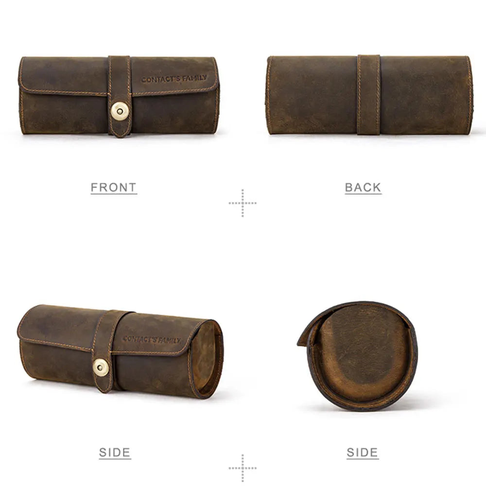 Watch Roll Box Leather Detachable Travel Case