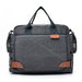 Messenger Bag with Front Zipper Pockets for Travel - Grey
