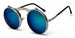 Folding Round Steampunk Sunglasses Arch Frame - SV/GN/MR