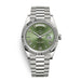 Men's Day Date Wristwatch with Stainless Bracelet - Green