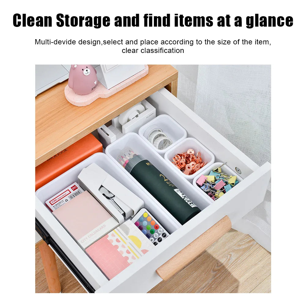 Multi Compartment Drawer Storage Organizer Box