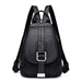 Women Backpack with Front Buckle And Adjustable Straps - Black