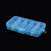 Transparent Jewelry Storage Box with 10 Compartments - Clear Blue