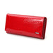 Alligator Pattern Long Wallet with Zipper Back Pocket - Red