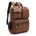 Laptop Backpack Rucksack With Multiple Front Pockets - Coffee