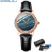 Halo Crystal Bezel Timepiece with Diamond Markers Luxe - Blue