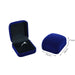 Ring Box Velvet Interior Cushioned Display Case - Blue Black