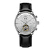 Mens Automatic Wristwatch Open Heart Elegant Classic - Leather White