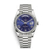 Men's Day Date Wristwatch with Stainless Bracelet - Blue