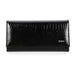 Alligator Pattern Long Wallet with Zipper Back Pocket - Black
