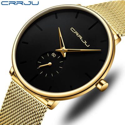 Slim Mesh Dial Wristwatch With Subdial Accent Premium
