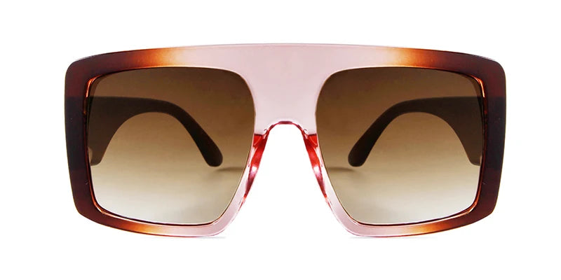 Oversized Sunglasses with Gradient Lenses UV400 - Full Black