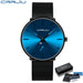 Slim Mesh Dial Wristwatch With Subdial Accent Premium - Black Blue Blue