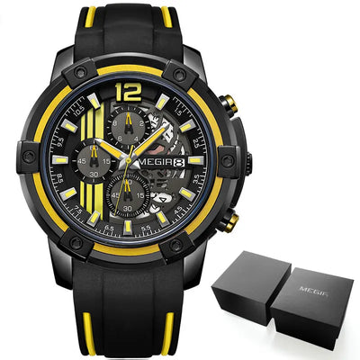 Chronograph Sport Wristwatch with Silicone Strap