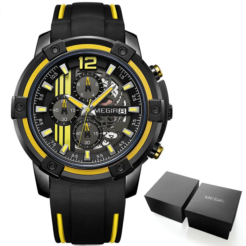 Chronograph Sport Wristwatch with Silicone Strap