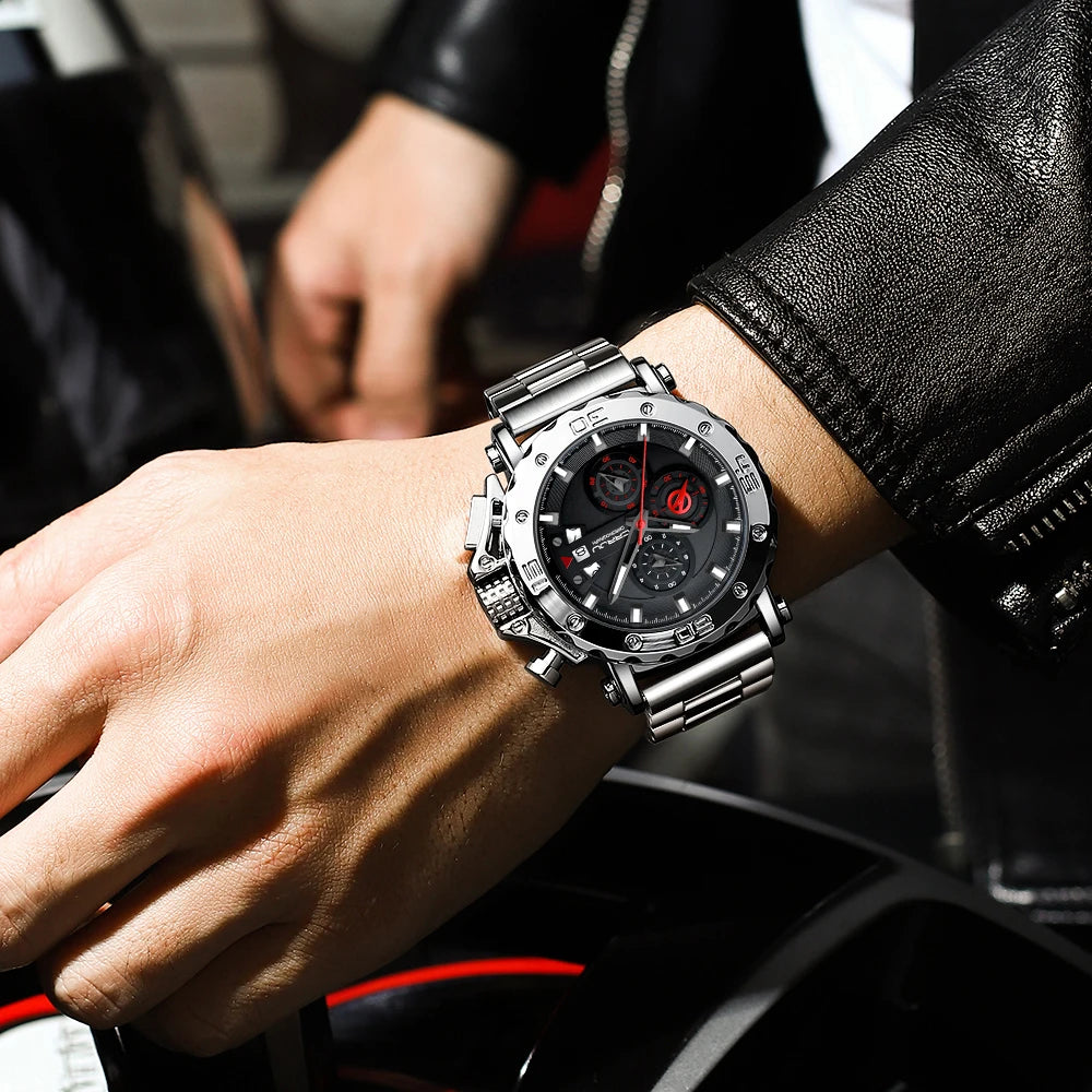 Bold Chronograph Wristwatch With Large Dial And Date