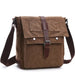Messenger Bag with Flap Front Pocket Buckled Straps - Coffee Small