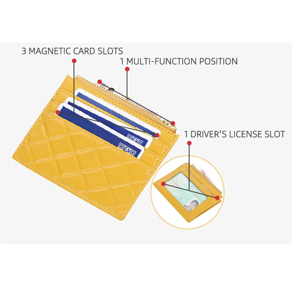 Mini Wallet Zipper Card Holder Slim Compact Design