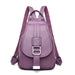 Women Backpack with Front Buckle And Adjustable Straps - Purple