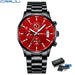 Artisan Chronograph Wristwatch With Classic Bracelet - Black Silver Red