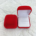 Ring Box Velvet Interior Cushioned Display Case - Red White