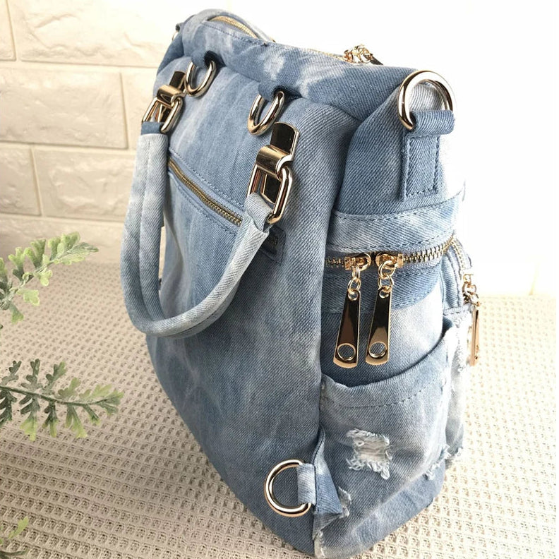 Backpack Embroidered Bloom Pocket Design with Straps - WO2MEN