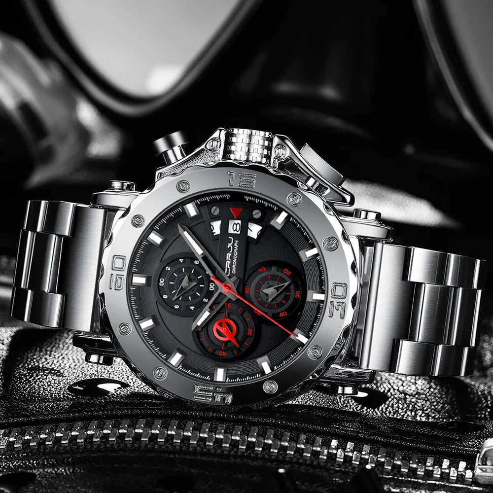 Bold Chronograph Wristwatch With Large Dial And Date