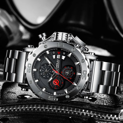 Bold Chronograph Wristwatch With Large Dial And Date