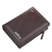 Wallet with Zipper Coin Pocket And Card Slots - Coffee