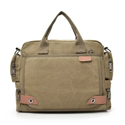 Messenger Bag with Front Zipper Pockets for Travel