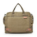 Messenger Bag with Front Zipper Pockets for Travel - Khaki