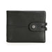 Casual Leather Wallet Hasp Closure Coin Pocket - Black