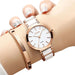 Watch Ceramic Strap Precision Quartz Movement - White