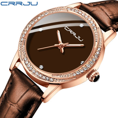 Halo Crystal Bezel Timepiece with Diamond Markers Luxe