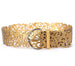 Wide Floral Cutout Belt for Women Chain Belt Premium - Gold