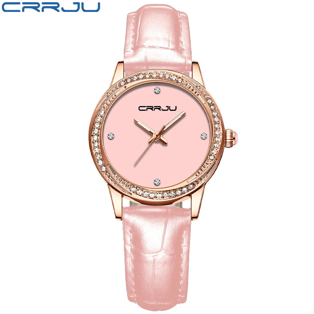 Halo Crystal Bezel Timepiece with Diamond Markers Luxe