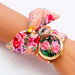 Floral Watch With Decorative Dial Embellishments - Gold V5
