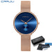 Minimalist Round Timepiece With Slim Band For Everyday - Rose Blue