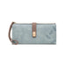Leaf Print Zip Wallet with Strap for Women Elegant - Blue
