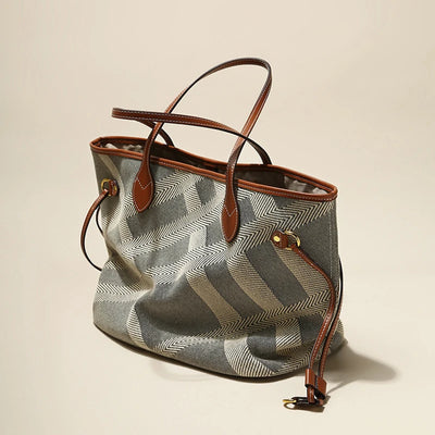 Heritage Plaid Tote With Subtle Trim and Ample Space