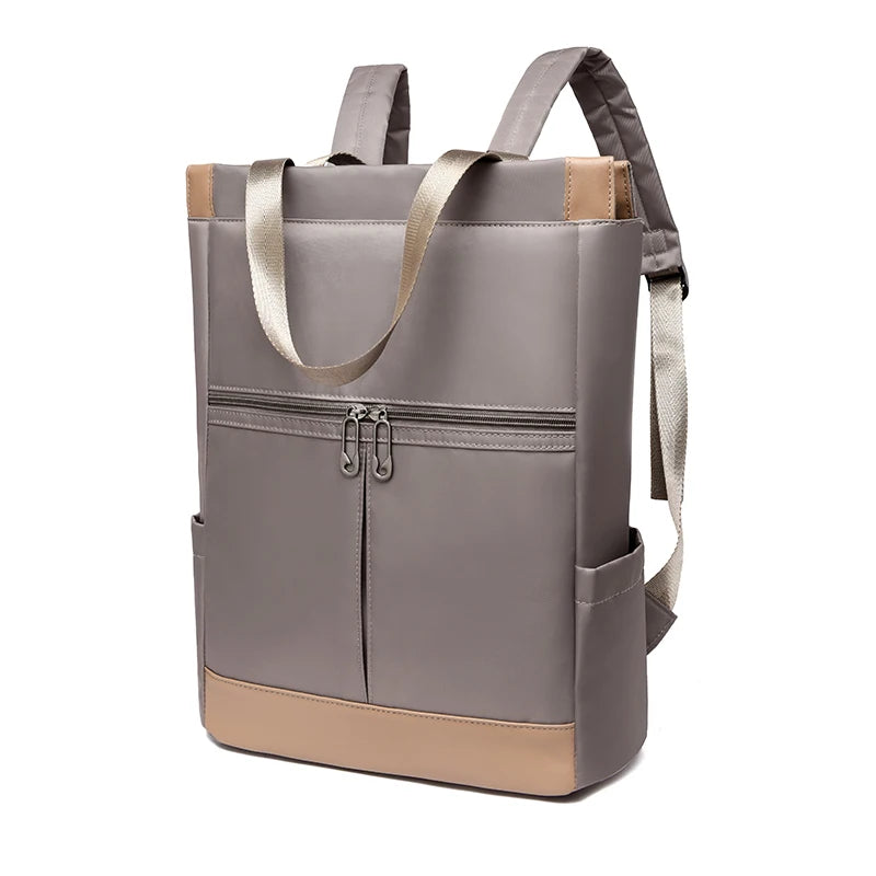 Women Backpack with Front Zipper Pocket Daily Use - Grey