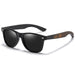Sunglasses with Polarized Lenses Printed Arm Pattern - Black