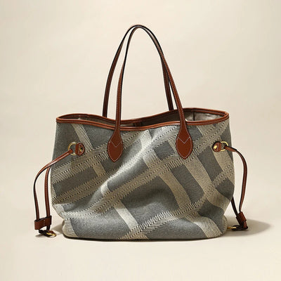 Heritage Plaid Tote With Subtle Trim and Ample Space