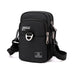 Compact Nylon Crossbody Messenger Bag Front Pocket - Black