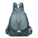Women Backpack with Front Buckle And Adjustable Straps - Light Blue