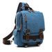 Small Canvas Backpack with Laptop Compartment - Sky Blue V2