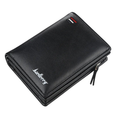 Wallet with Zipper Coin Pocket And Card Slots - Black