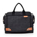 Messenger Bag with Front Zipper Pockets for Travel - Black