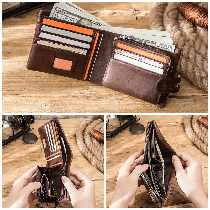 Casual Leather Wallet Hasp Closure Coin Pocket
