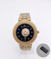 Watch Featuring Lion Motif And Calendar Display - M Rose Gold Black